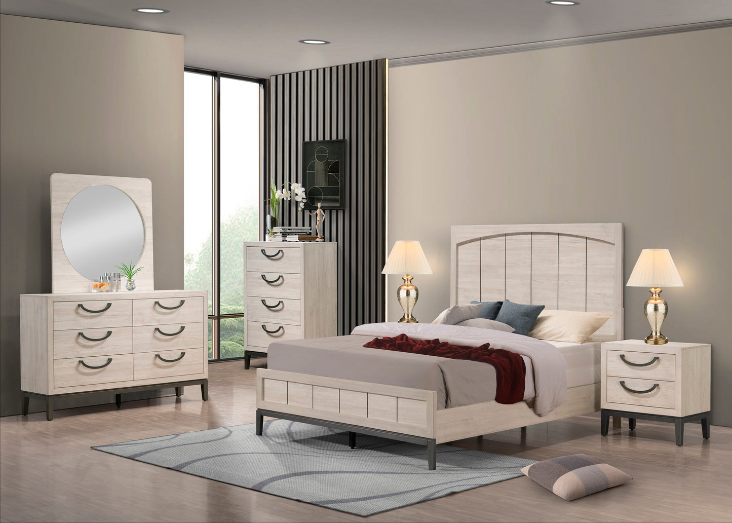 Veda - Nightstand - Beige