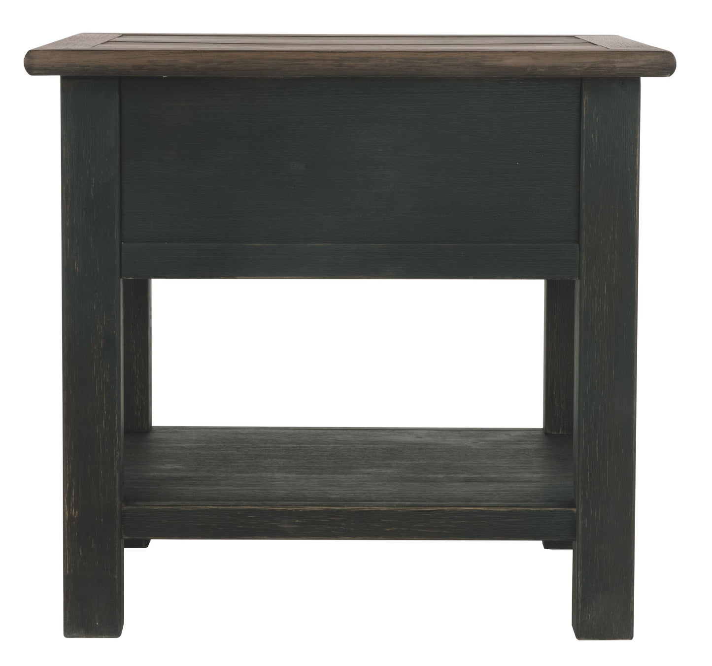 Tyler Creek - Rectangular End Table - Grayish Brown / Black