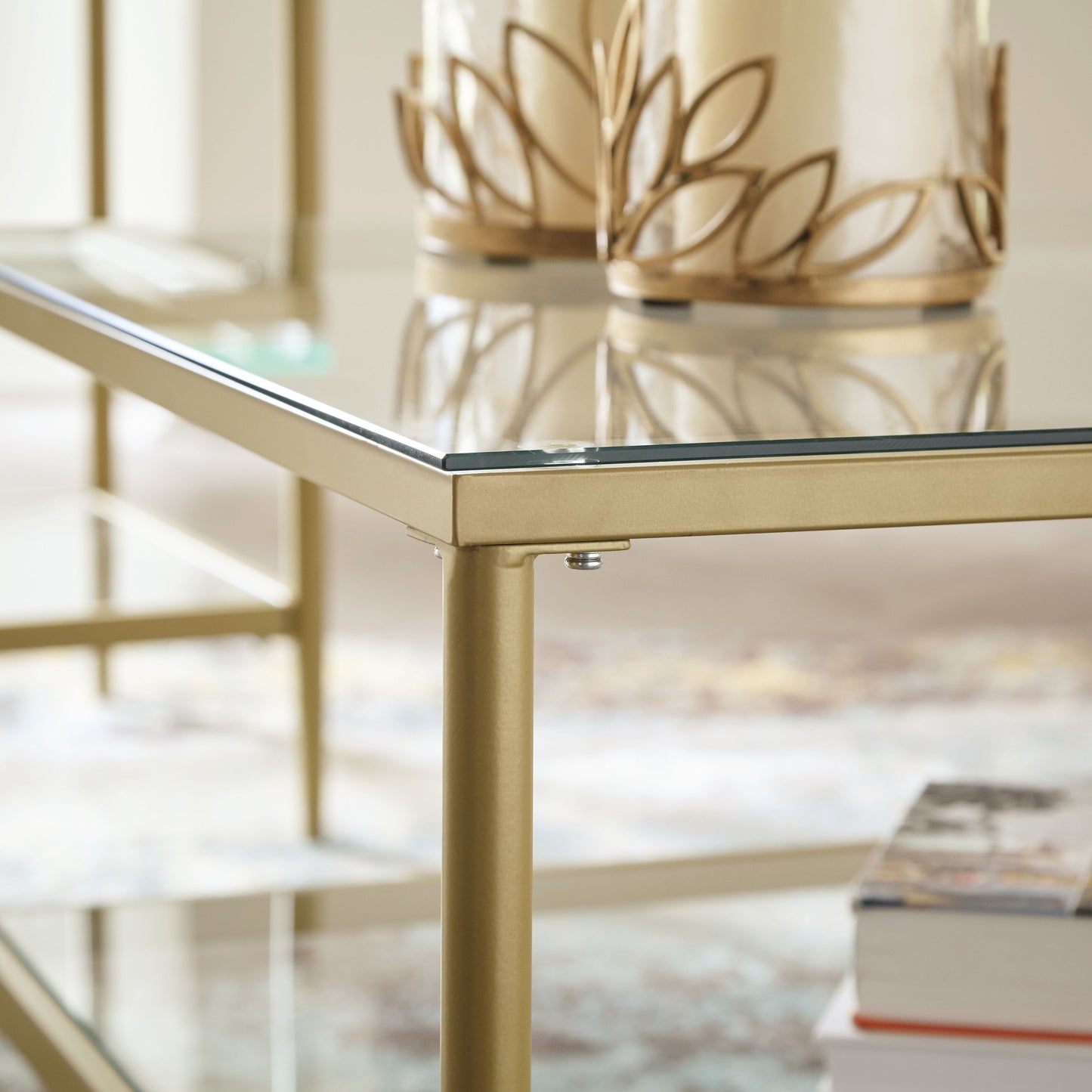 Zerika - Gold Finish - Occasional Table Set (Set of 3)