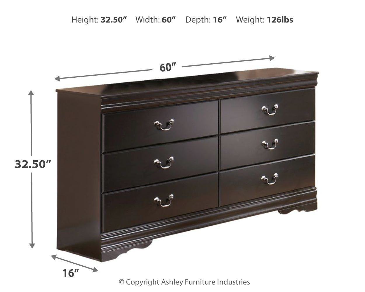 Huey Vineyard - Black - Dresser, Mirror