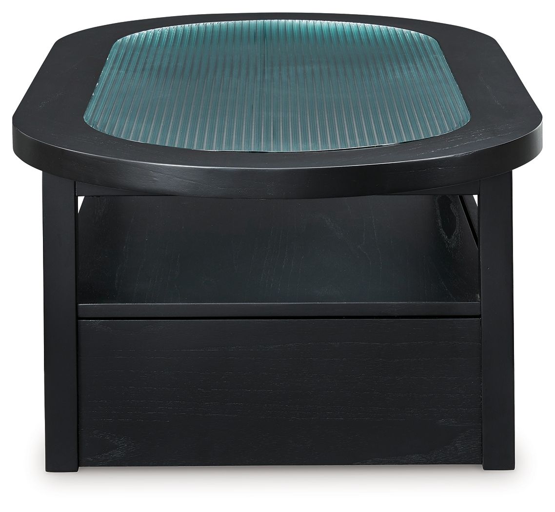 Winbardi - Negro - Mesa de centro ovalada