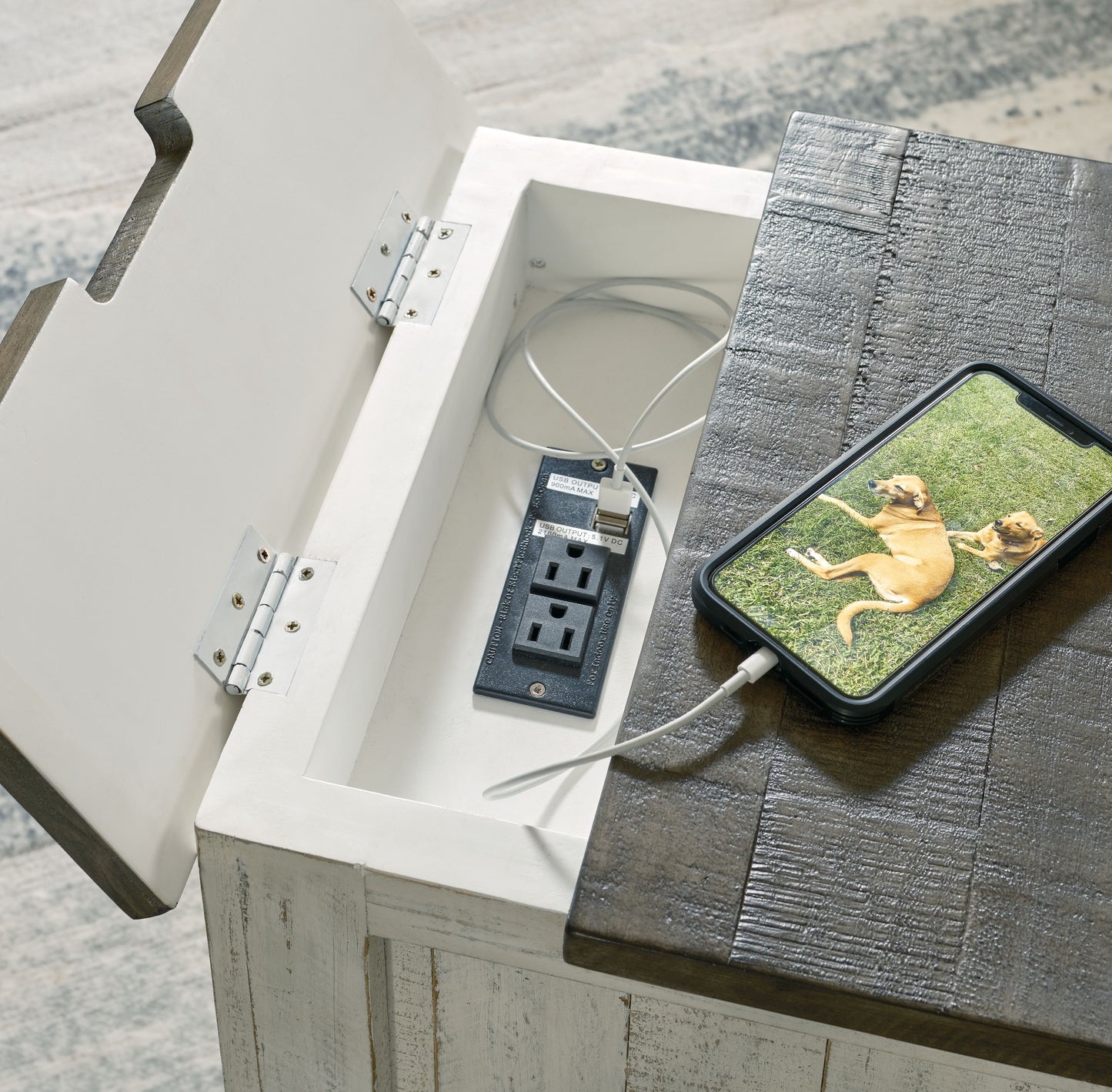 Havalance - Blanco / Gris - Mesa auxiliar para silla