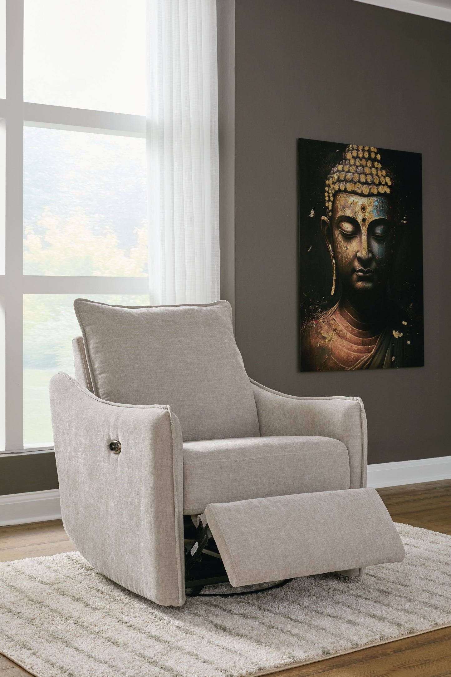 Mcburg - Sillón reclinable eléctrico giratorio