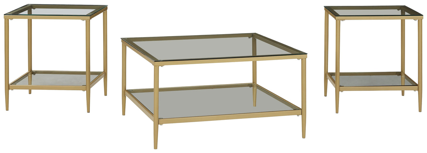 Zerika - Gold Finish - Occasional Table Set (Set of 3)