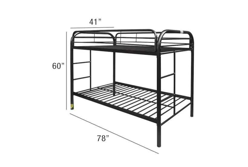Twin Twin Black Metal Bunk Bed
