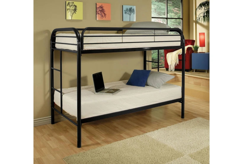 Twin Twin Black Metal Bunk Bed