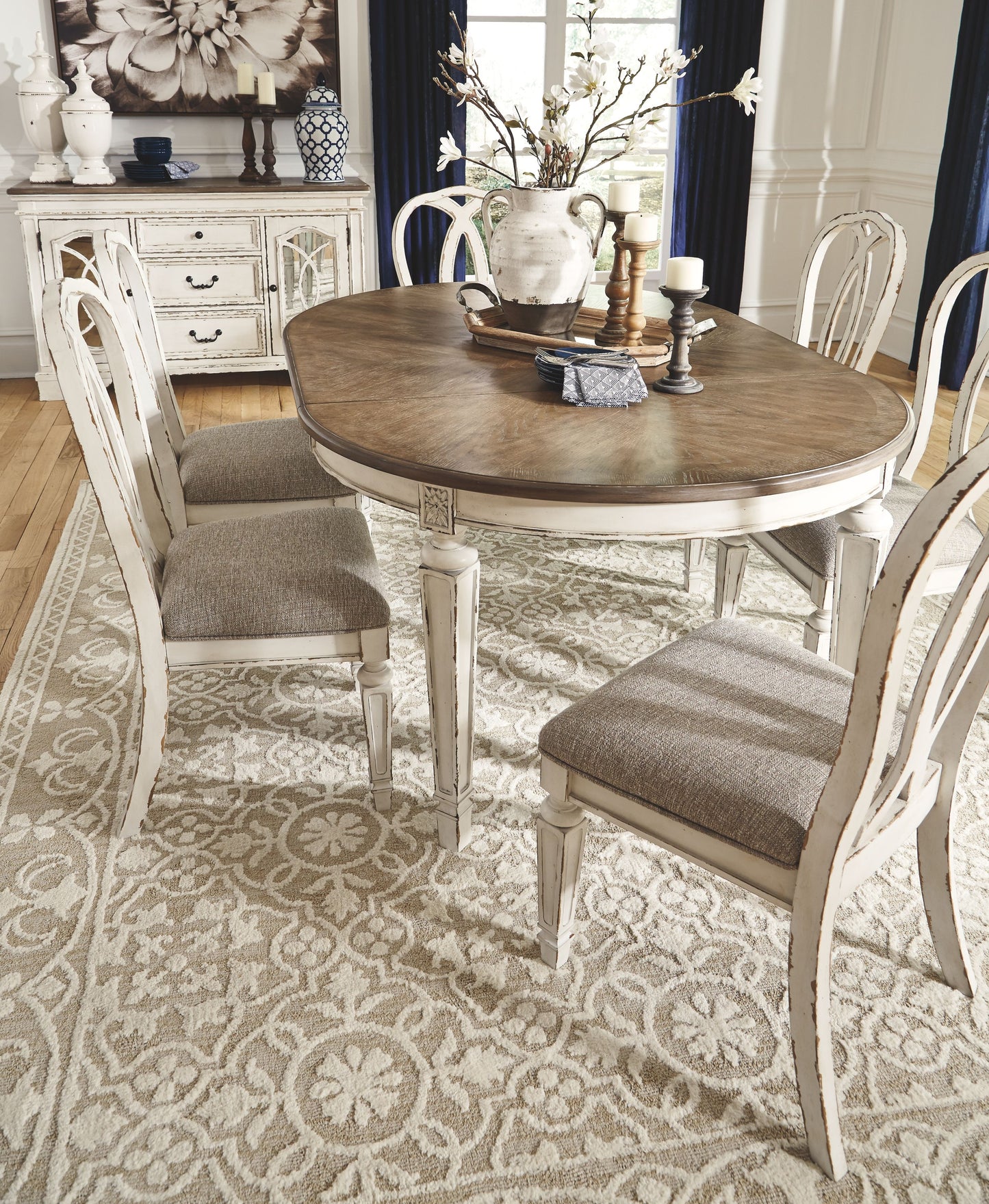 Realyn - Chipped White - Dining UPH Side Chair (Set of 2) - Ribbonback