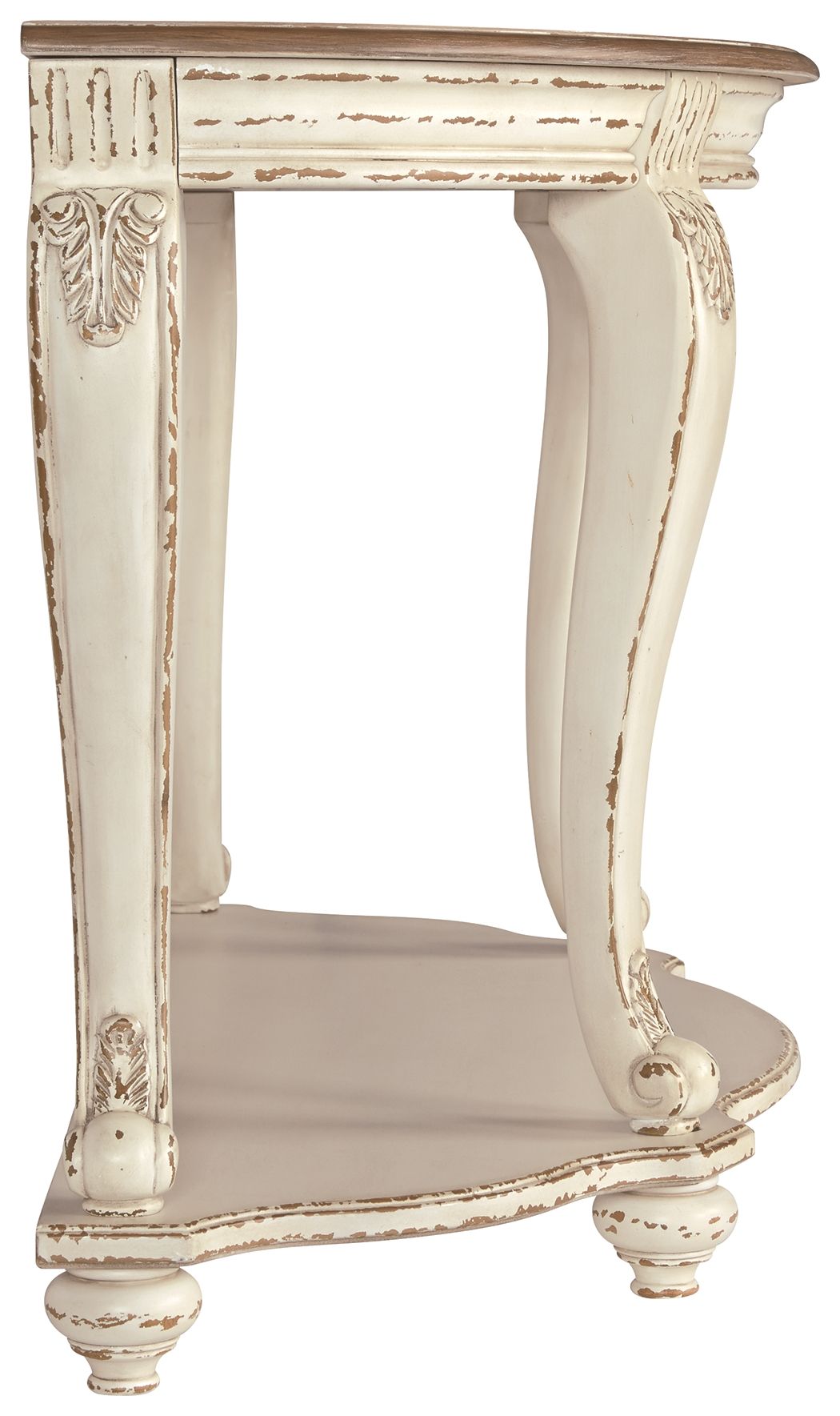 Realyn - Blanco / Marrón - Mesa de sofá