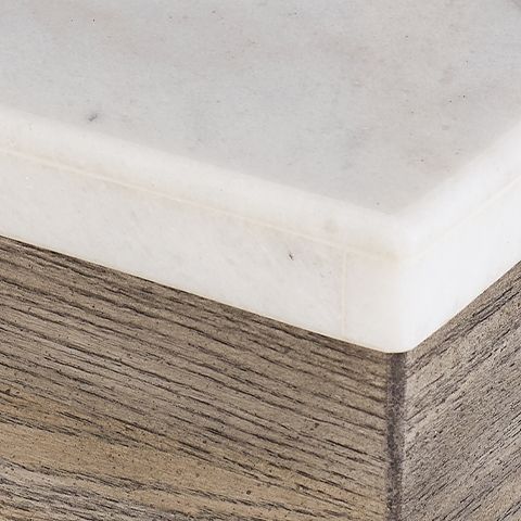 Loyaska - Marrón/Marfil - Mesa auxiliar cuadrada