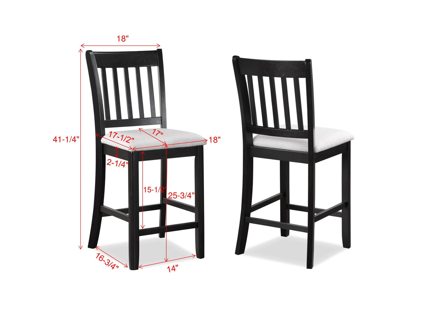 Salvador - 5 Piece Counter Height Set - Charcoal / White
