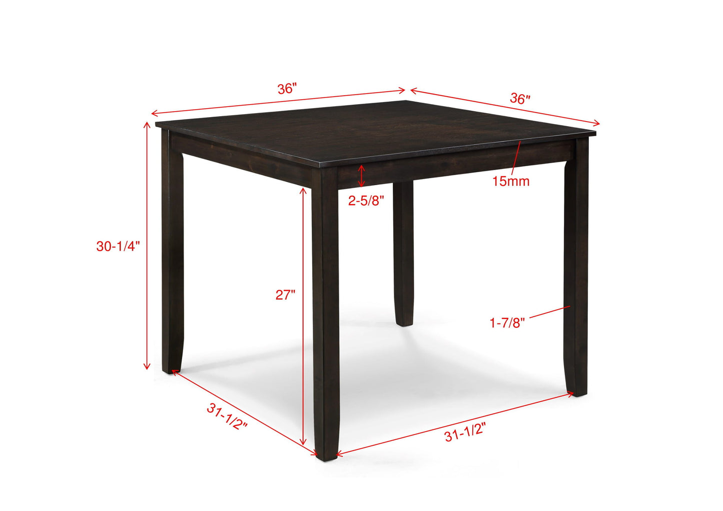 Durham - 5 Piece Dining Set - Espresso