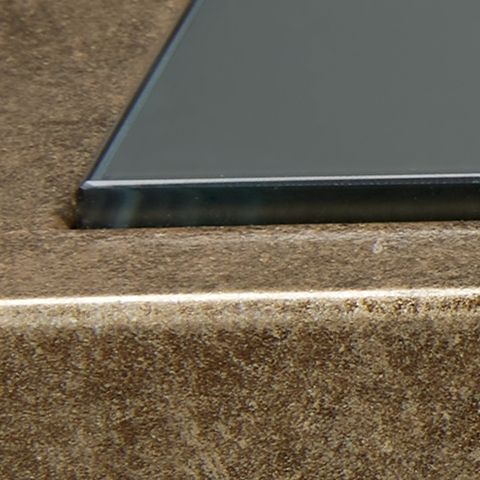 Cloverty - Acabado en oro envejecido - Mesa de cóctel rectangular