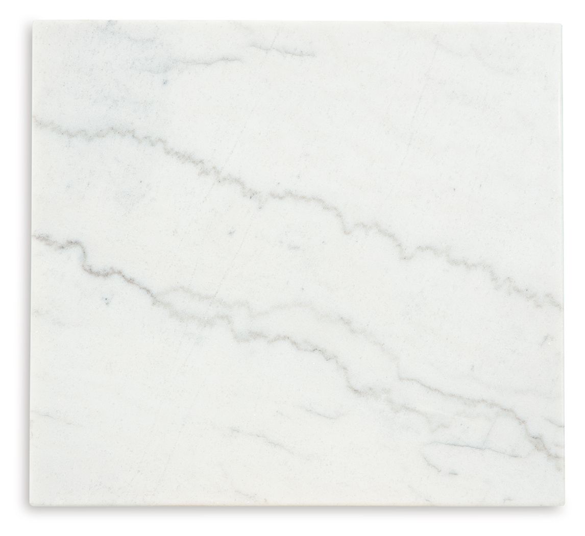 Burkhaus - Blanco / Marrón oscuro - Mesa auxiliar rectangular