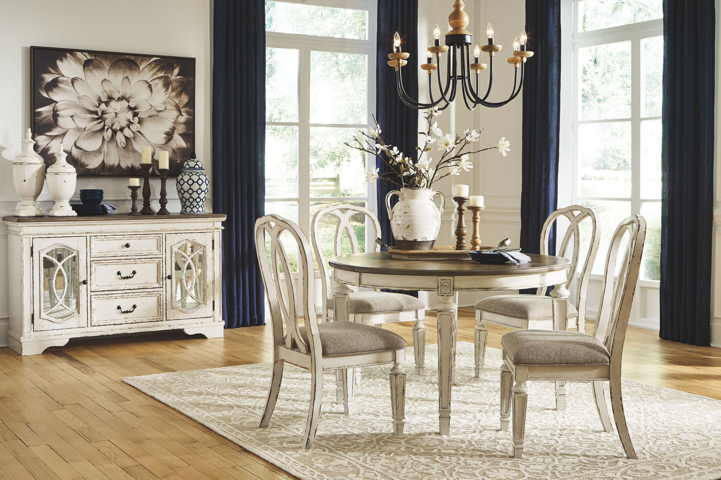 Realyn - Chipped White - Dining UPH Side Chair (Set of 2) - Ribbonback