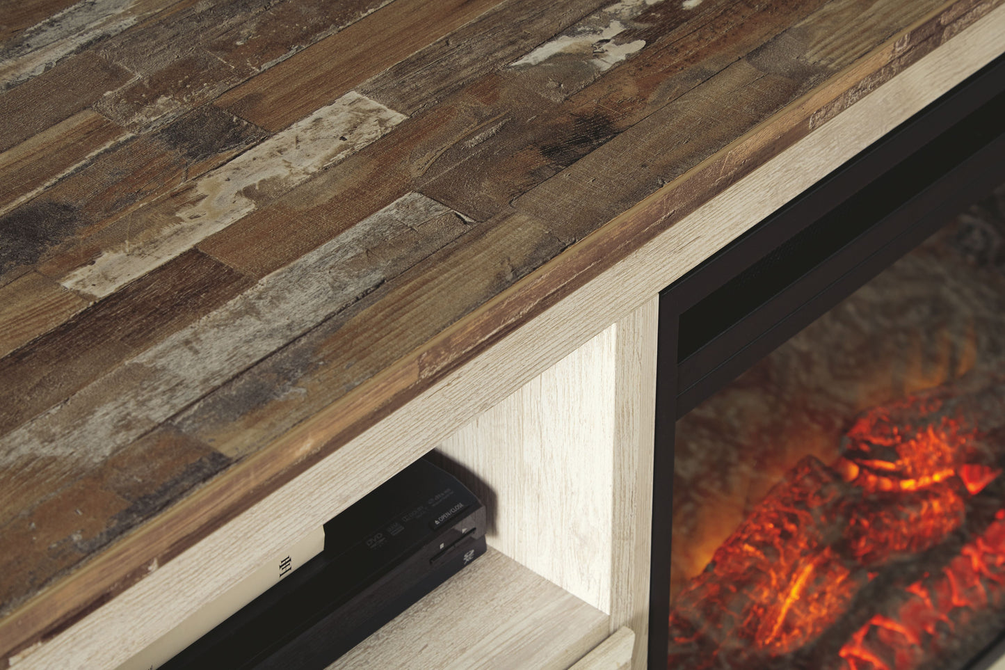 Willowton - Mueble para TV con opción de chimenea
