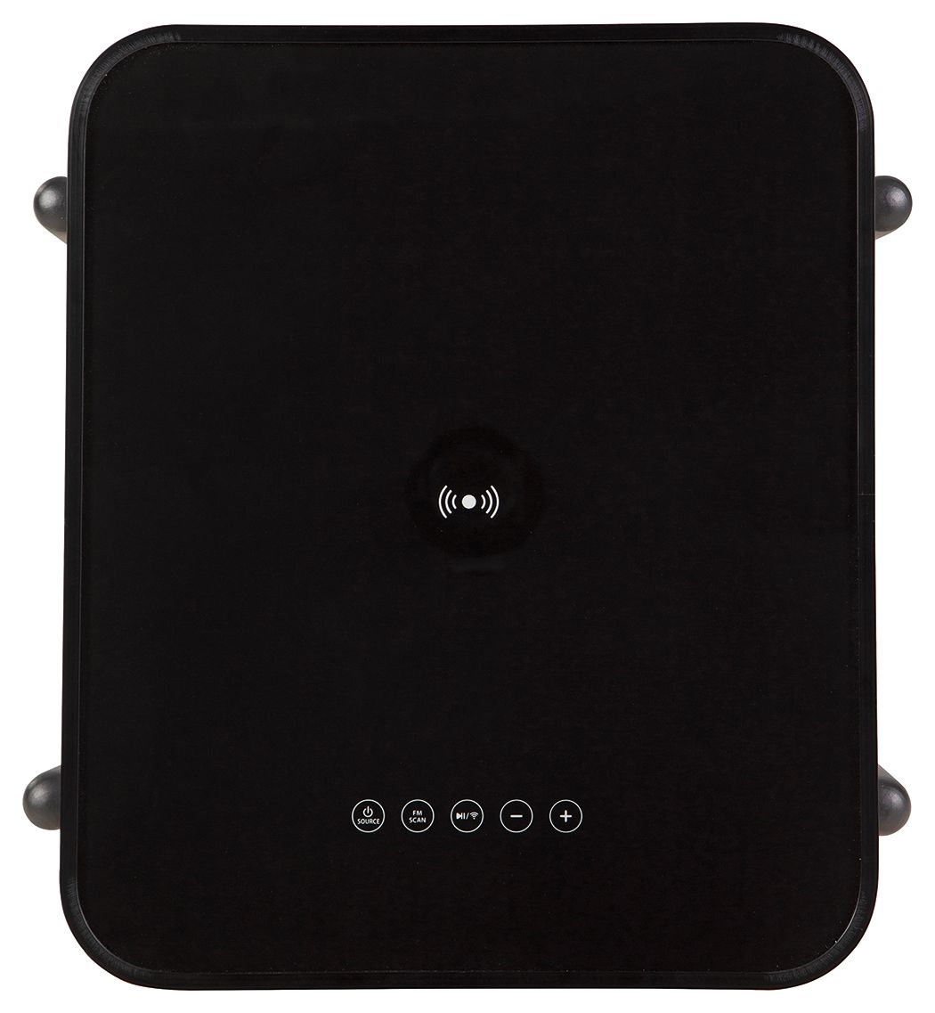 Jorvalee - Gray / Black - Accent Table with Speaker
