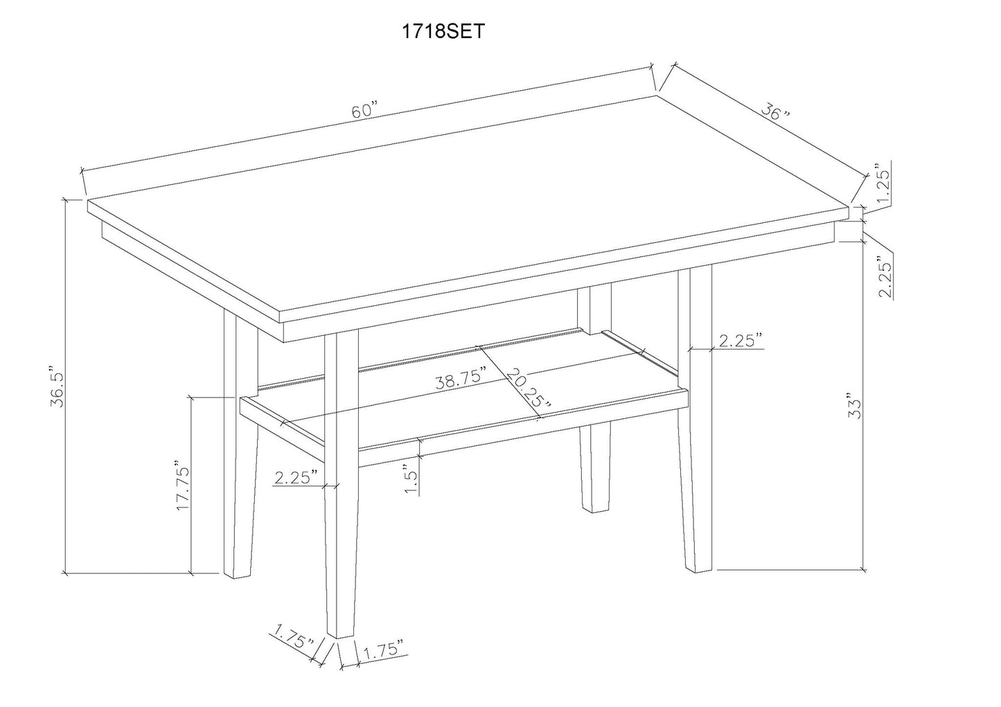 Marbel - Faux Marble Counter Height Set