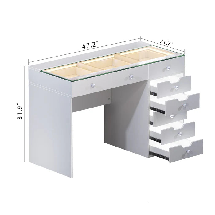 Diana Vanity Desk - 8 Storage Drawers