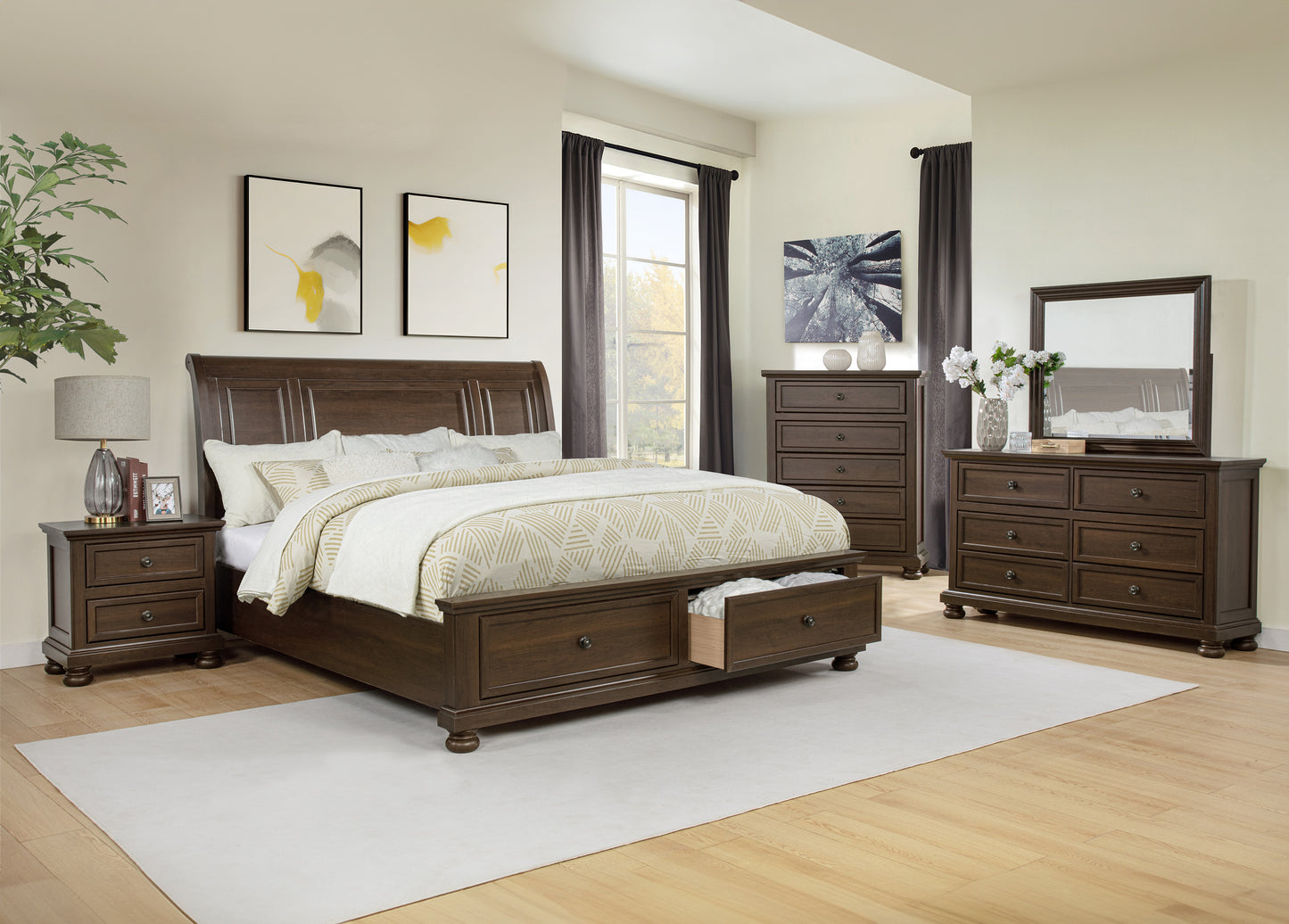 Storage drawer footboard