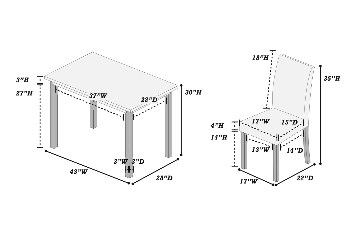 SALE! 5 Pcs Dining Set
