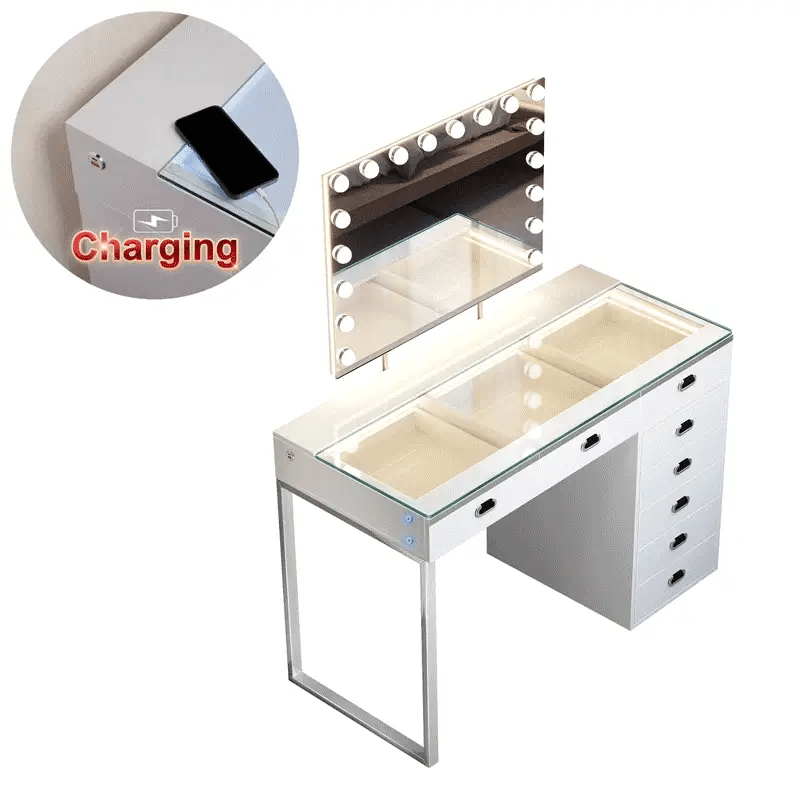 New Release ! Chelsea Vanity Set with Hollywood Music Mirror