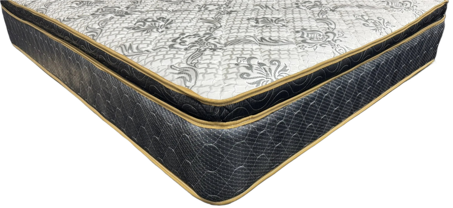 Juego de colchón y somier de tamaño completo estándar con cubierta tipo almohada