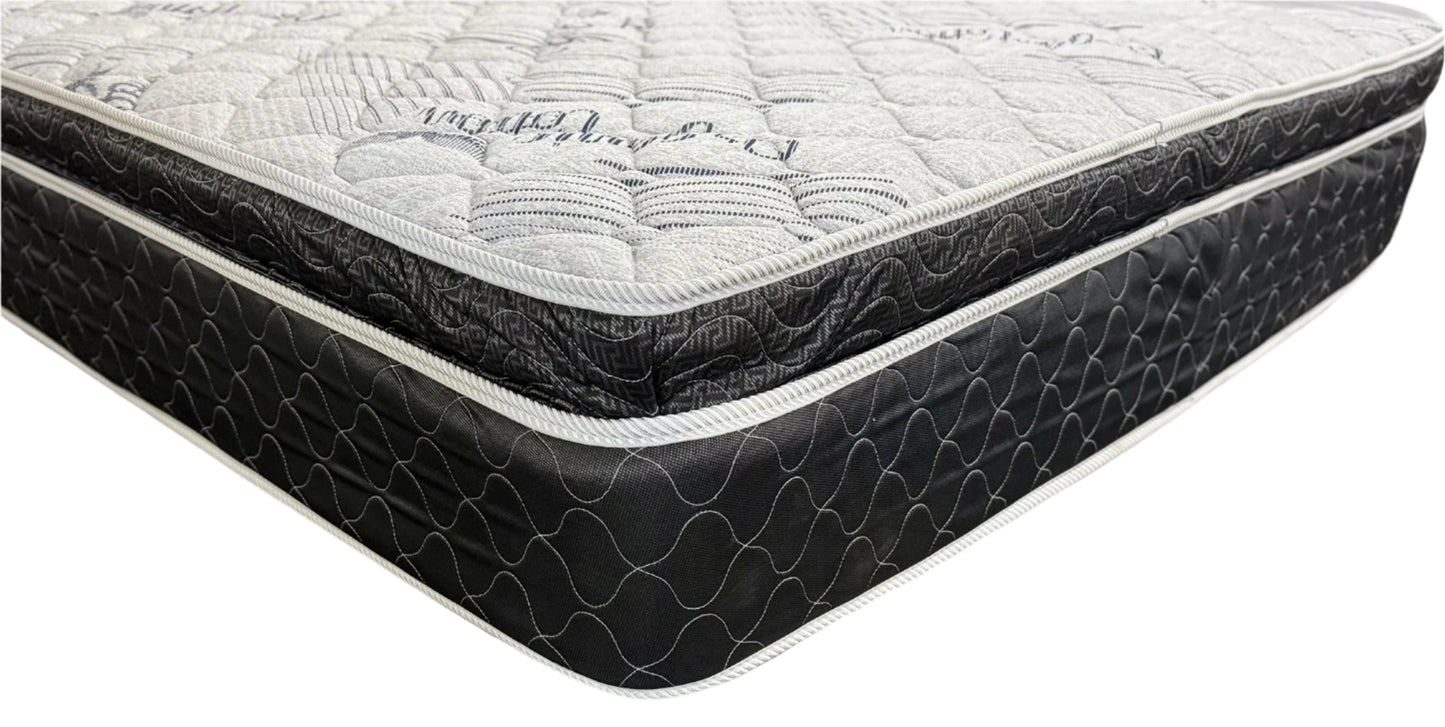 Juego de colchón y somier King Size con cubierta tipo almohada de felpa