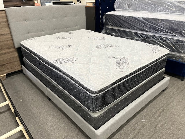 Juego de colchón y somier King Size con cubierta tipo almohada de felpa