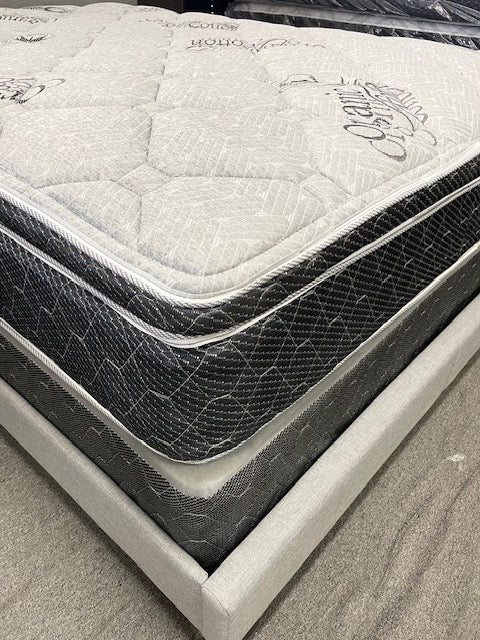 Juego de colchón y somier King Size con cubierta tipo almohada de felpa