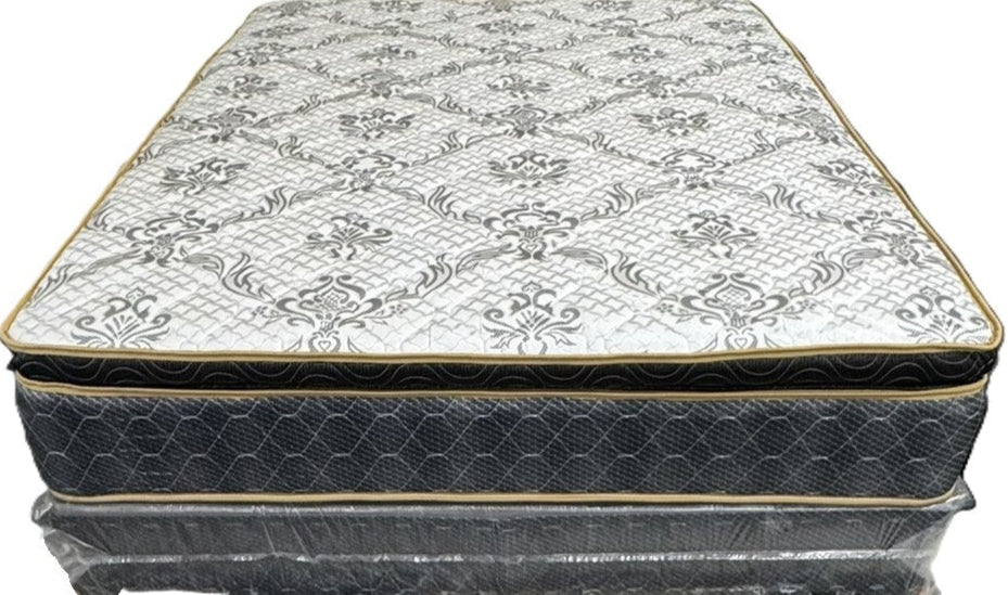 Juego de colchón y somier tamaño king estándar con cubierta tipo almohada