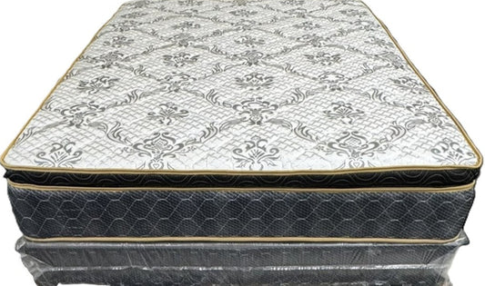 Juego de colchón y somier de tamaño completo estándar con cubierta tipo almohada