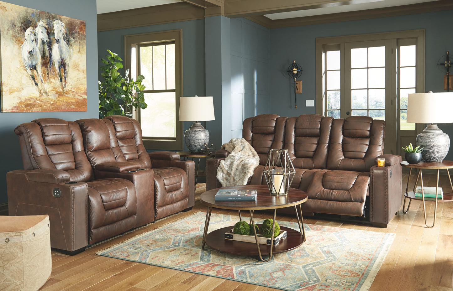 Owner's - Thyme - PWR REC Loveseat/Con/Adj HDRST