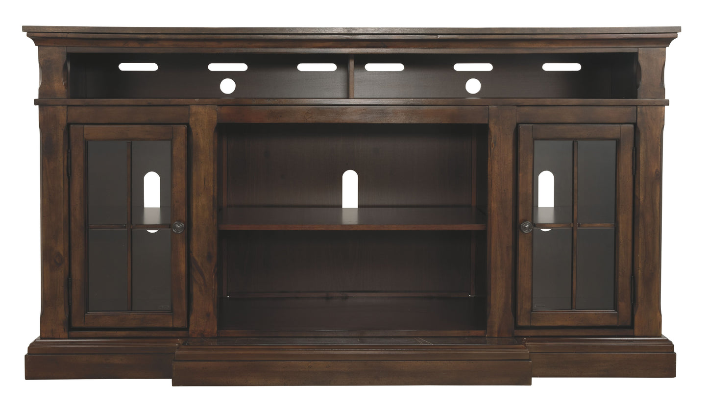 Roddinton - Marrón oscuro - Mueble para TV XL con opción de chimenea
