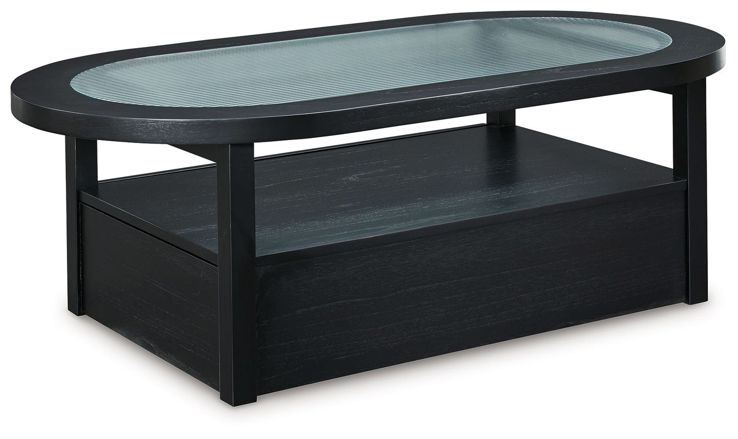 Winbardi - Negro - Mesa de centro ovalada