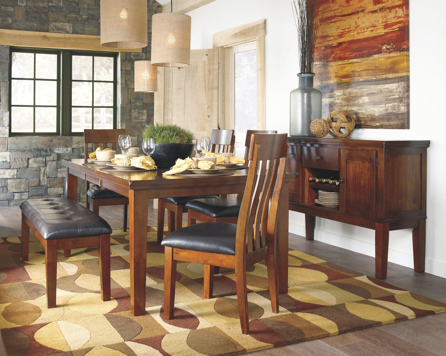 Ralene - Medium Brown - Large UPH Dining Room Bench