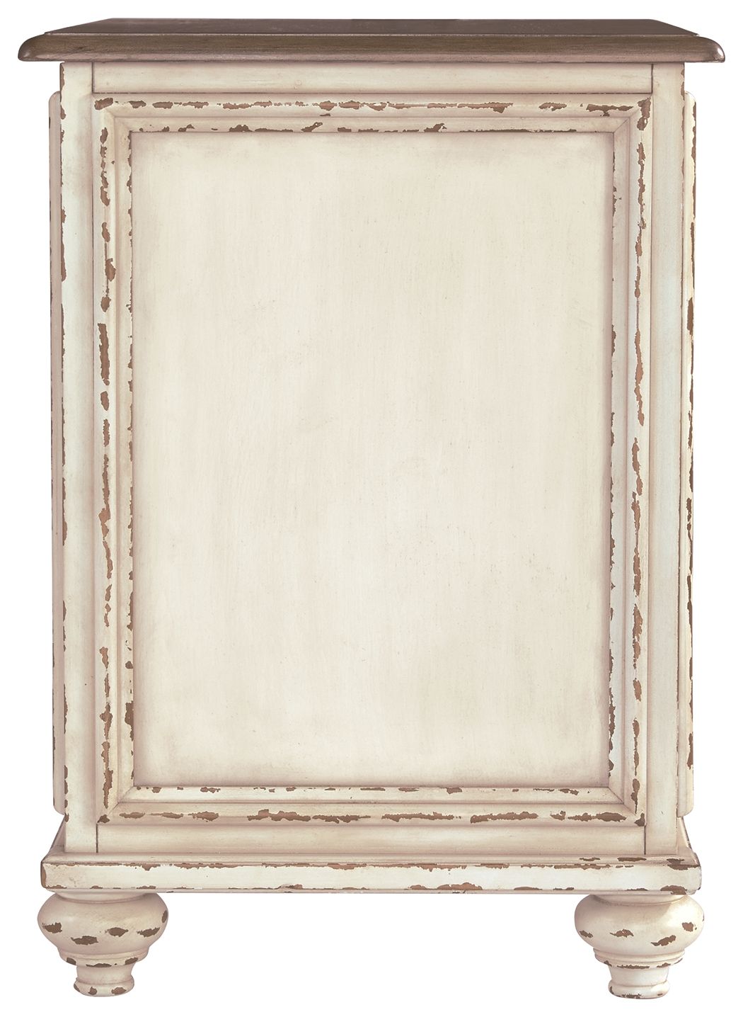 Realyn - Blanco / Marrón - Mesa auxiliar para silla - Espejo insertable