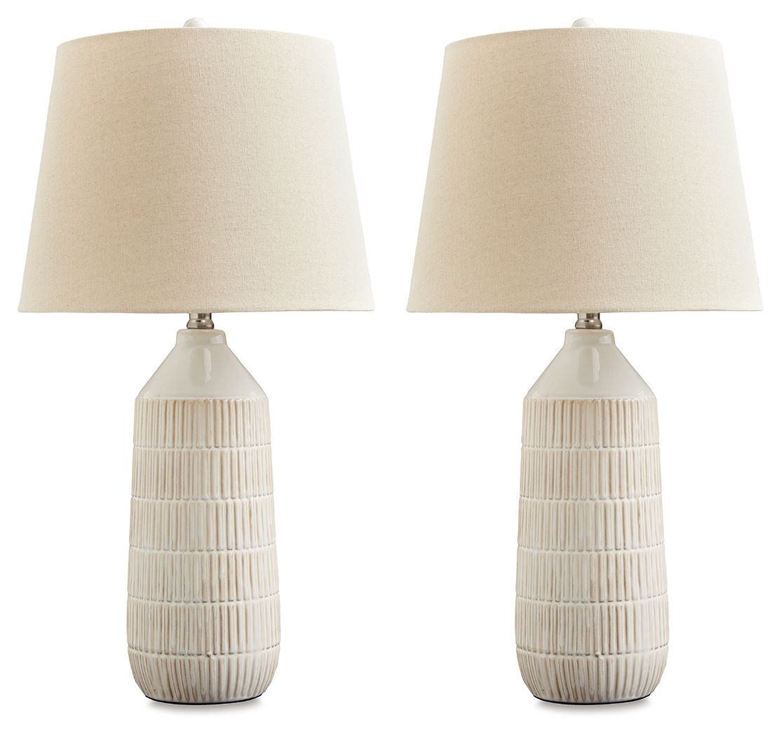 Willport - Off White - Lámpara de mesa de cerámica (juego de 2)