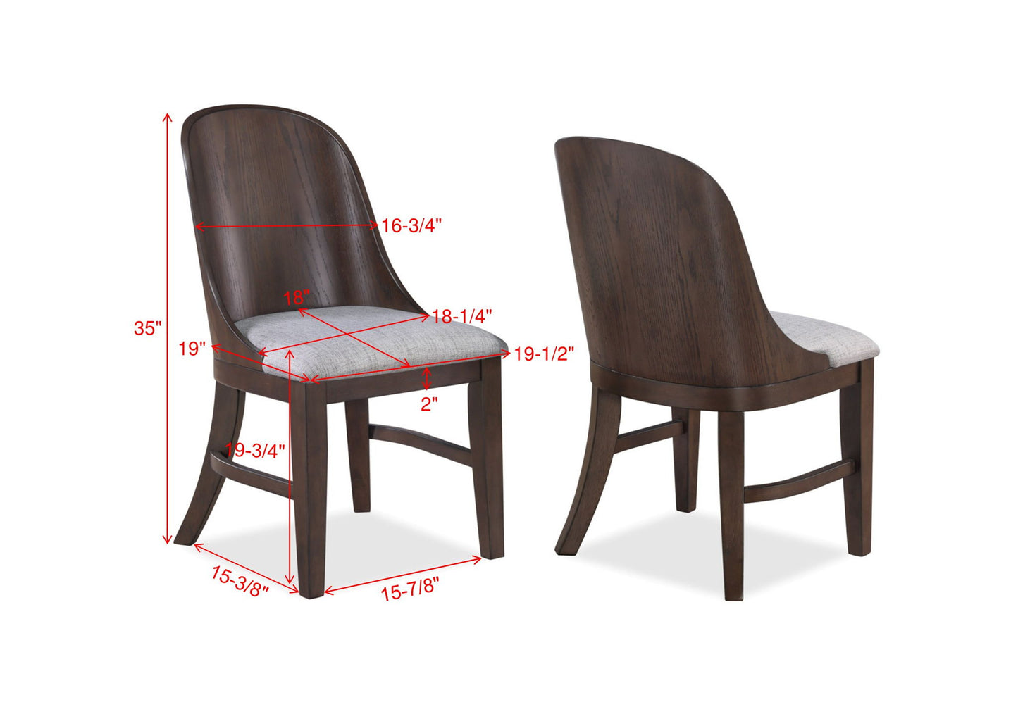 Cullen - 5 Piece Dining Room Set - Walnut