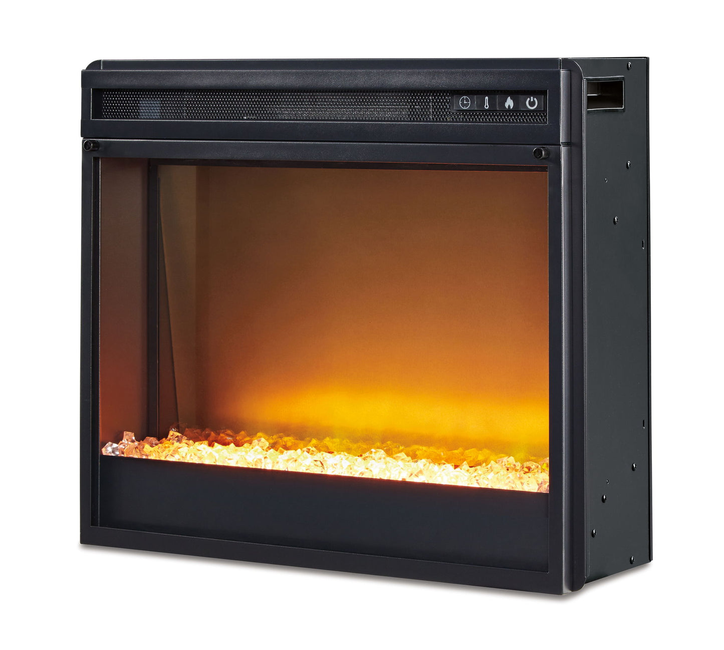 Entretenimiento - Negro - Inserto para chimenea Vidrio/Piedra