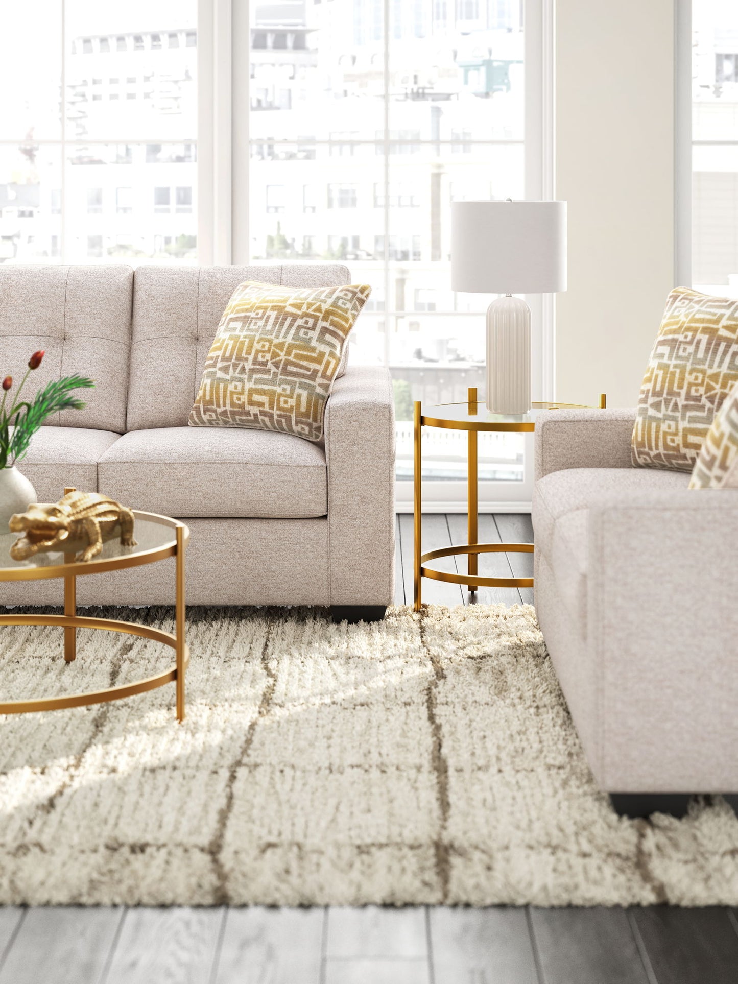 Pearlox - Gold - Occasional Table Set (Set of 3)