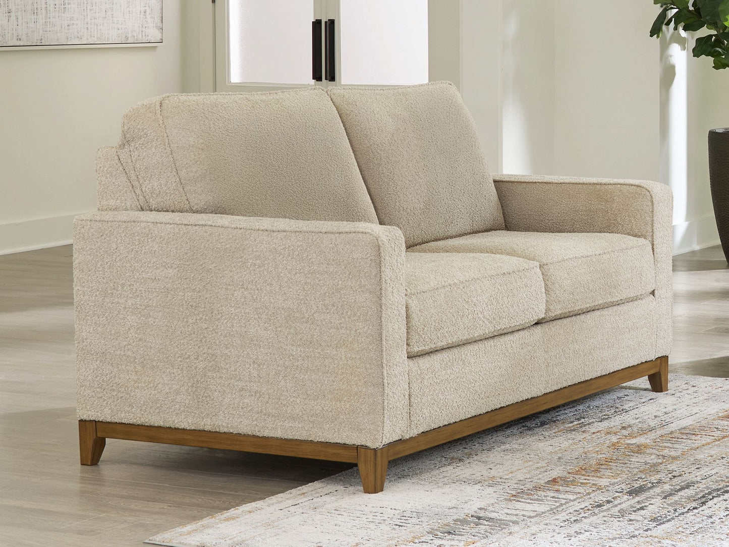 Arendale - Loveseat With Dark Cushions - Desert