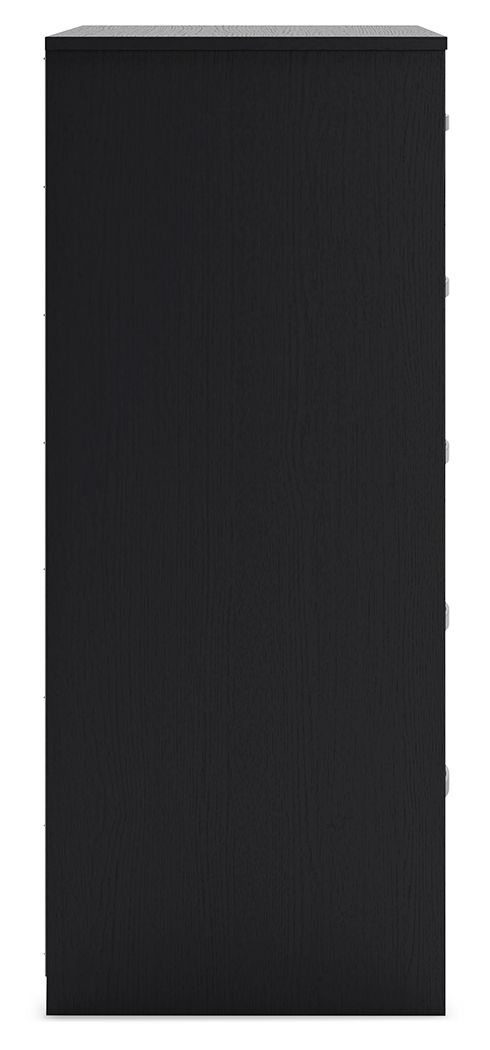 Finch - Negro - Cómoda de cinco cajones - 46" de altura