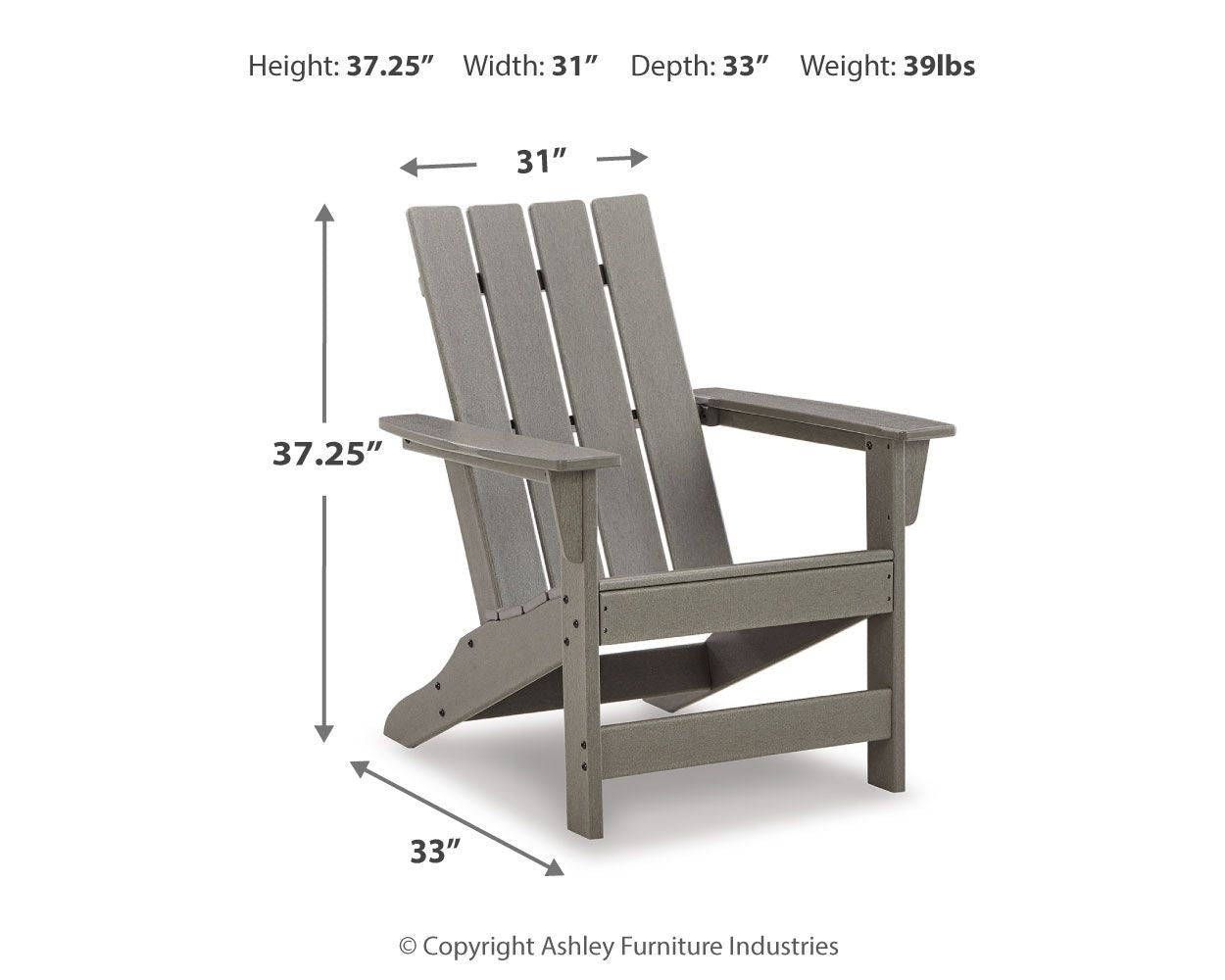 Visola - Gris - Silla Adirondack