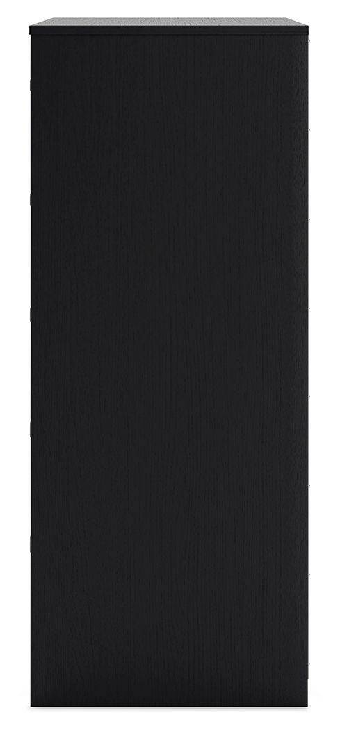 Finch - Negro - Cómoda de cinco cajones - 46" de altura