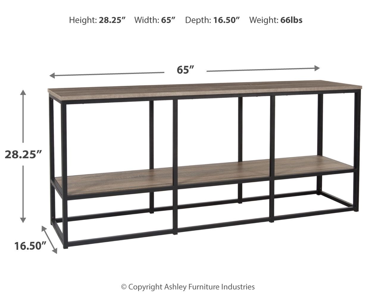 Wadeworth - Brown / Black - Extra Large TV Stand