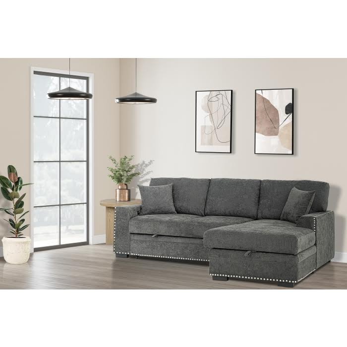 Chaise Sectional w/Pull Out Bed & Storage