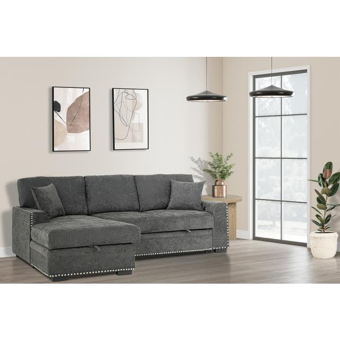 Chaise Sectional w/Pull Out Bed & Storage