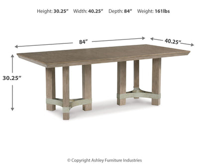 Chrestner - Gris - Mesa de comedor rectangular