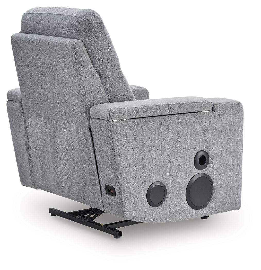 Pineland - Glider Power Recliner With Audio System - Pewter