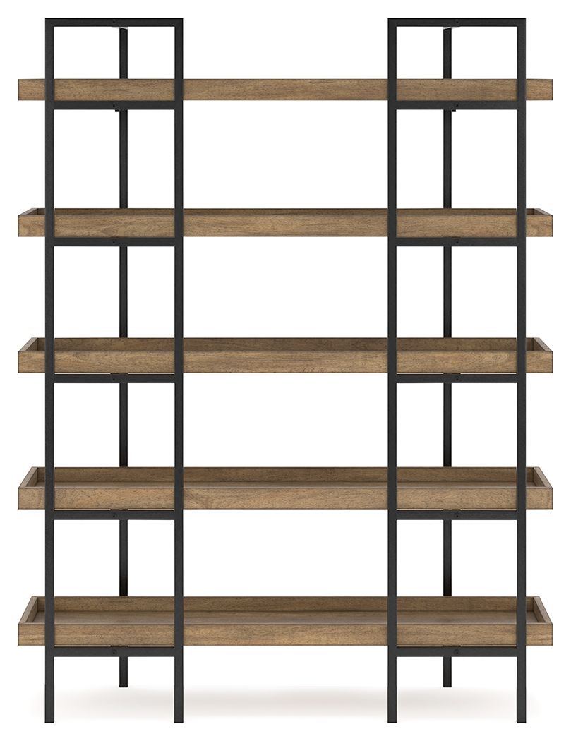 Montia - Marrón claro - Escritorio de oficina en casa, silla de escritorio, estantería